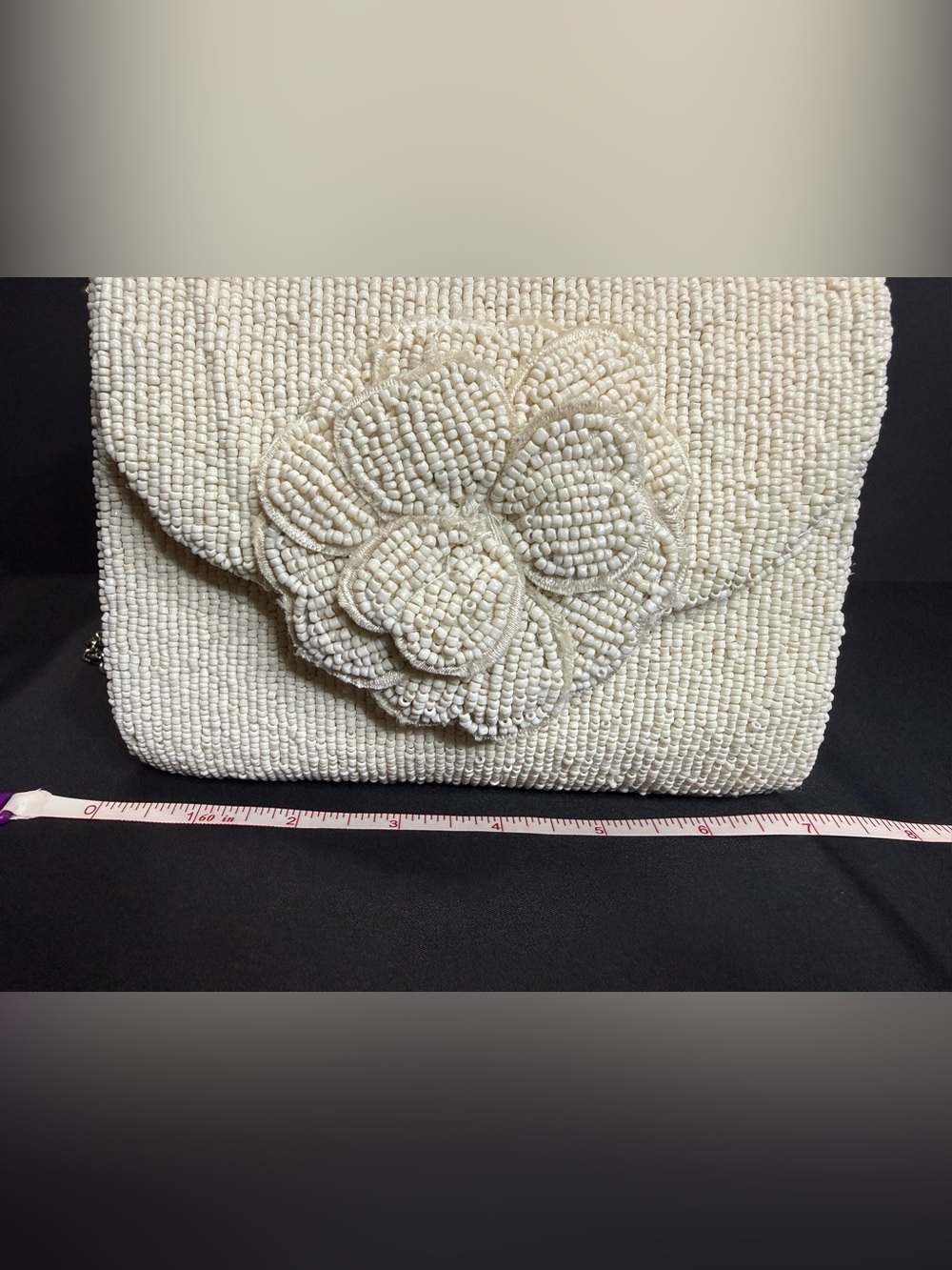 New Viral Beaded Purse Bag Summer Resort Novelty Floral Flower Bridal Bride - Picture 4 of 6